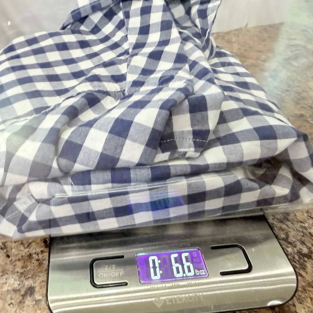 Crewcuts J.Crew Boys 14 Navy White Gingham Check Button Down Shirt Re-Imagined
